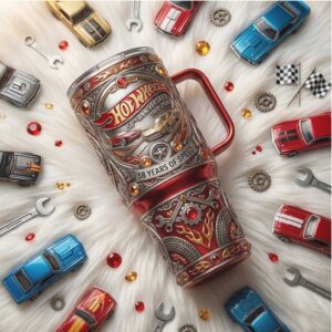 Hot Wheels 58 Years of Speed Anniversary Racing Red 40oz Tumbler
