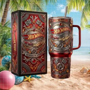 Hot Wheels 58th Anniversary 1968 2026 58 Years of Speed 3D Relief 40oz Tumbler Hot Wheels 58th Anniversary 1968 2026 58 Years of Speed 3D Relief 40oz Tumbler