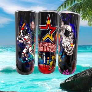 Houston Astros Astronaut Rick and Morty Mashup Baseball Tumbler Wrap