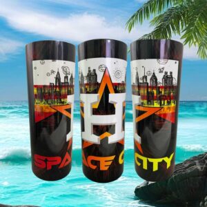 Houston Astros Space City Skyline Star Logo Tumbler Wrap Design