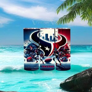 Houston Texans NFL Football Skyline Design Skinny Tumbler Wrap