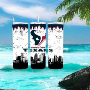 Houston Texans NFL Skyline Drip Effect Skinny Tumbler