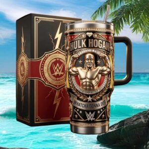 Hulk Hogan WWE “Whatcha Gonna Do” Legend 3D Gold Embossed Tumbler