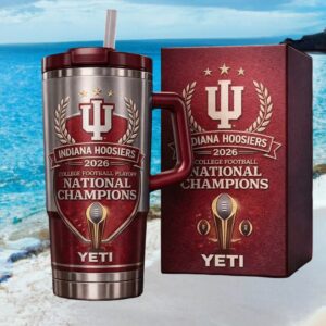 Indiana Hoosiers 2026 CFP National Champions Insulated Travel Tumbler with Handle