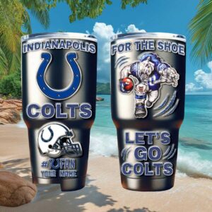 Indianapolis Colts #1 Fan Custom Name Tumbler, Personalized NFL For The Shoe Gift