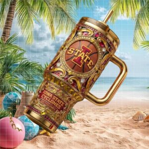 Iowa State Cyclones NCAA Basketball Crimson & Gold Luxury 40oz Tumbler Iowa State Cyclones NCAA Basketball Crimson & Gold Luxury 40oz Tumbler