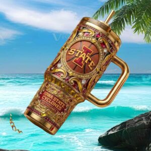 Iowa State Cyclones NCAA Basketball Crimson & Gold Luxury 40oz Tumbler