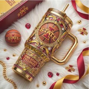 Iowa State Cyclones NCAA Basketball Luxury Gem Studded 40oz Tumbler