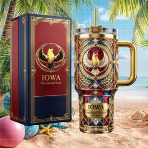Iowa State Pride Commemorative Gold Plated Insulated Tumbler 40oz Iowa State Pride Commemorative Gold Plated Insulated Tumbler 40oz