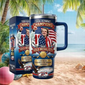 Jack Hughes USA Hockey 2026 Olympic Gold Medalist Collector's Tumbler