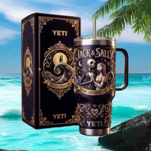 Jack & Sally Nightmare Before Christmas True Love Never Dies Yeti Tumbler