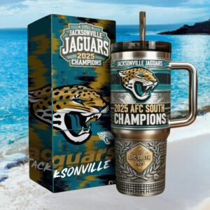 Jacksonville Jaguars 2025 AFC South Champions 40oz Tumbler NFL Fan Gear