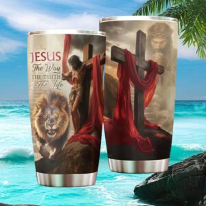 Jesus The Way The Truth The Life Lion of Judah Tumbler Christian Religious Gift