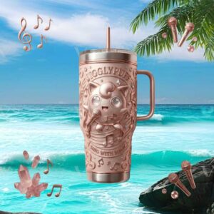 Jigglypuff Sing With Magic 3D Rose Gold Musical Anime Tumbler