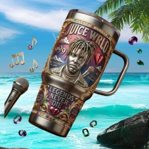 Juice WRLD Legends Never Die Tribute 3D Sculpted Music Tumbler