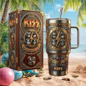 KISS Band 52nd Anniversary Rock's Glam & Fire Legend Limited Edition 40oz Tumbler with Gift Box