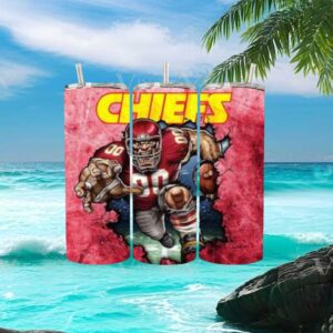 Kansas City Chiefs Football Player Shattered Wall Illustration