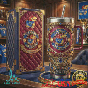 Kansas Jayhawks Allen Fieldhouse Legacy 3D Embossed Gold & Blue Tumbler