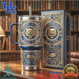 Kentucky Wildcats Royal Blue & Gold Luxury 40oz Tumbler with Handle
