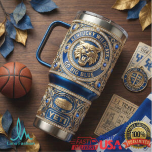 Kentucky Wildcats Royal Blue & Gold Luxury 40oz Tumbler with Handle