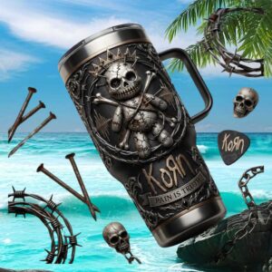 Korn Pain is Truth Voodoo Doll 3D Metal Style Tumbler Design
