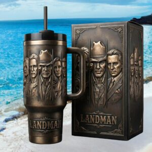 Landman Series Bronze Relief 40oz Tumbler Western TV Show Fan Gift