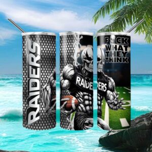 Las Vegas Raiders Skeleton Football Player Badass Tumbler