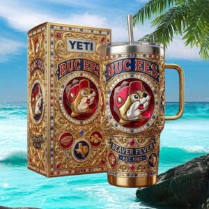 Limited Edition Buc ee's Gold Filigree 40oz Tumbler Beaver Fever Collector's Set