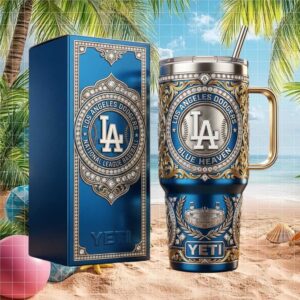 Los Angeles Dodgers Blue Heaven Luxury Diamond Encrusted Style 40oz Tumbler