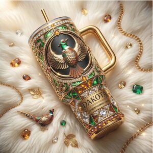 Luxury Dakota The Prairie State Jeweled Pheasant 40oz Tumbler with Handle