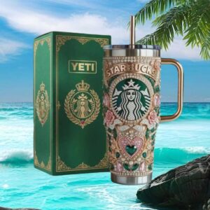 Luxury Jeweled Starbucks Siren Mermaid Crown YETI Coffee Tumbler