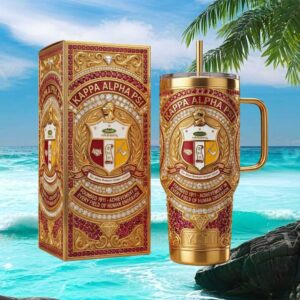 Luxury Kappa Alpha Psi Fraternity 3D Jeweled Gold 40oz Tumbler