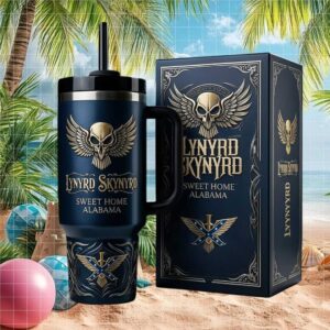 Lynyrd Skynyrd Midnight Blue 3D Skull & Wings “Sweet Home Alabama” Anniversary Tumbler