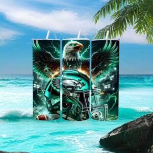 Majestic Eagle Stadium Lights Football Helmet Tumbler Graphics