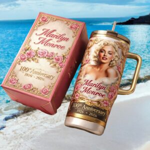 Marilyn Monroe 100th Anniversary 1926 2026 Limited Edition Pink Floral Gift Tumbler