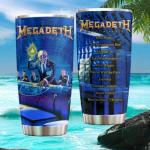 Megadeth Rust In Peace Album Cover Tumbler Classic Thrash Metal Band Merch