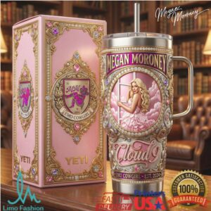 Megan Moroney Cloud 9 Emo Cowgirl Pink & Gold Ornate Tumbler