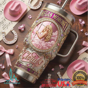 Megan Moroney Cloud 9 Emo Cowgirl Pink & Gold Ornate Tumbler