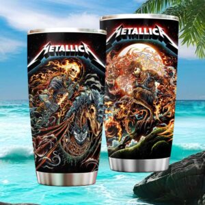 Metallica Ghost Rider Skeleton Horse Heavy Metal Rock Band Tumbler