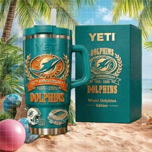 Miami Dolphins 60th Anniversary 1966 2026 Teal Collector's Edition Tumbler