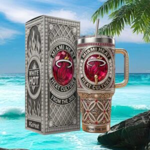 Miami Heat Culture 3D Embossed Tumbler White Hot From The 305 Limited Edition