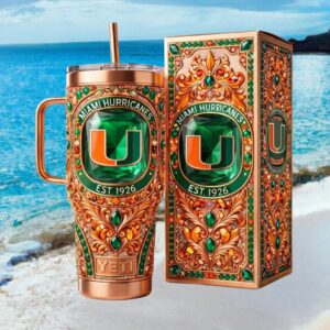 Miami Hurricanes Emerald Jewel Edition 40oz Insulated Travel Tumbler