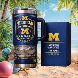 Michigan Wolverines 147 Years Anniversary (1879 2026) The Big House Stadium 40oz Tumbler
