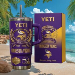 Minnesota Vikings 65th Anniversary (1961 2026) U.S. Bank Stadium Purple 40oz Tumbler