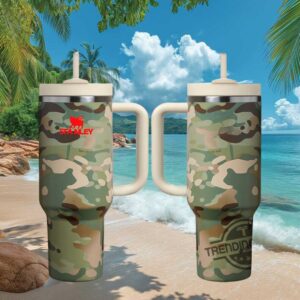 Morgan Wallen Camouflage Pattern Stanley Style 40oz Tumbler with Straw