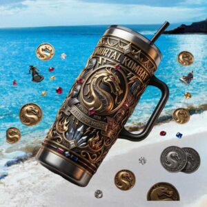 Mortal Kombat “Test Your Might” 3D Dragon Logo Insulated Tumbler