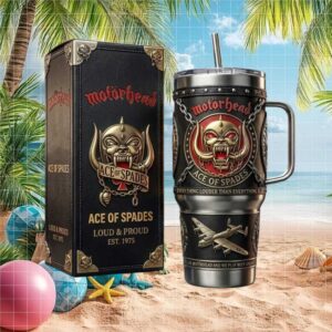 Motörhead Ace of Spades “Loud & Proud” 3D Studded Leather Style Tumbler
