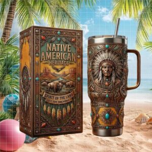 Native American Heritage Spirit of the Land 3D Embossed 40oz Tumbler