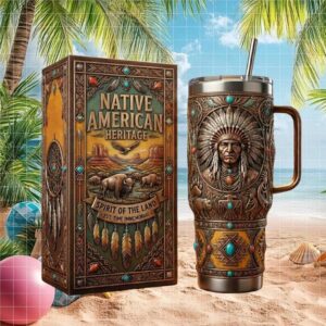 Native American Heritage Spirit of the Land 3D Sculpted Commemorative Tumbler