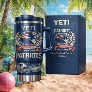 New England Patriots 66th Anniversary (1960 2026) Gillette Stadium Edition 40oz Tumbler